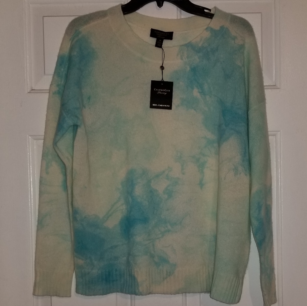 100% Cashmere charter club luxury tie dye sweater